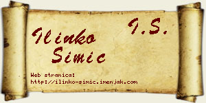 Ilinko Simić vizit kartica